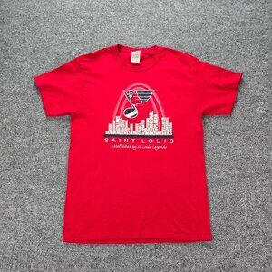 St Louis Cardinals Blues‎ Tshirt Mens Medium Red Short Sleeve Hockey Baseball